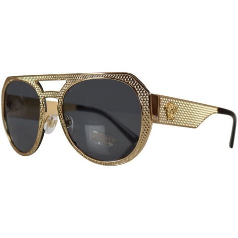 gold frame versace sunglasses|Versace sunglasses gold side.